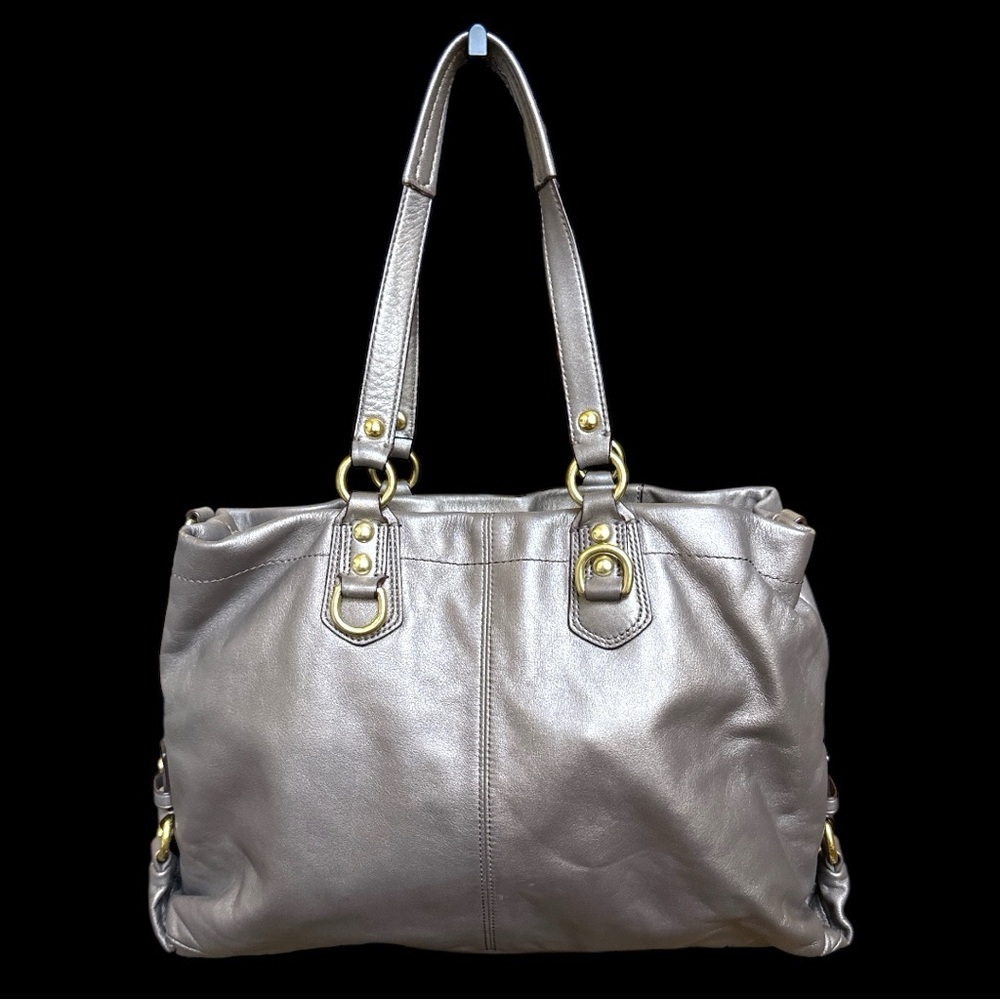 Coach Ashley Steel Leather Carryall Bag - Picture 2 of 10